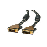 Kabel DVI , DVI-D  Dual Link, M/M, 2.0m, crno/zlatni  